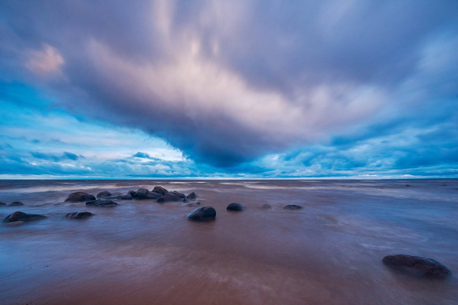 рыбинка, море, рыбинск, камни, водохранилище, небо, утро, осень, Дмитриев Алексей