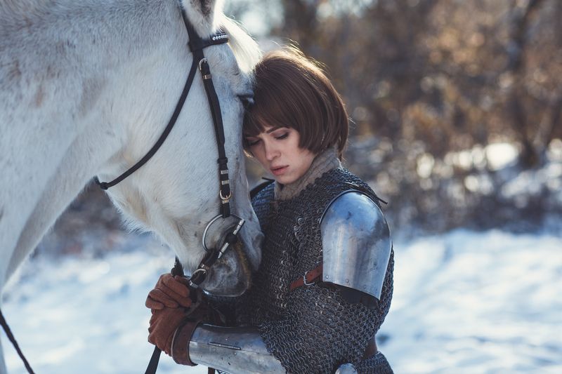 девушка,лошадь,доспехи Дарья фото превью