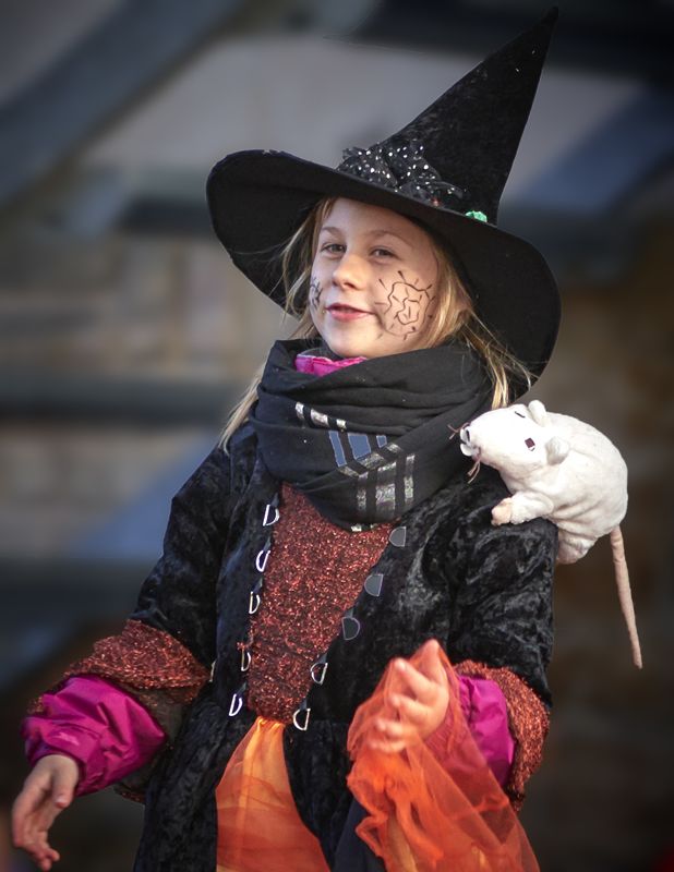 хэлоуин, праздник, девочка, портрет Маленькая ведьма фото превью