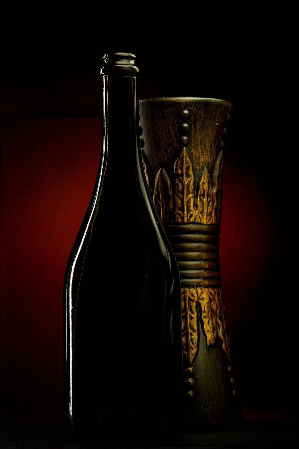 длинная выдержка, световая кисть, натюрморт, стекло, ваза, вино, Андрей Голов