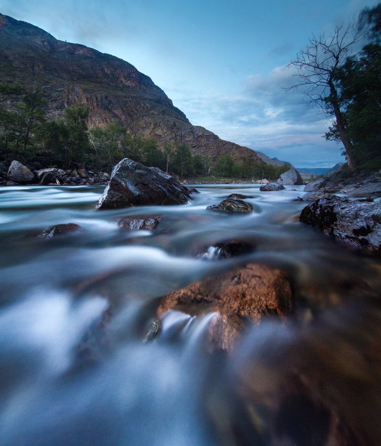 Алтай, пейзаж, природа, выдержка,река, порог, вода, Голубев Алексей