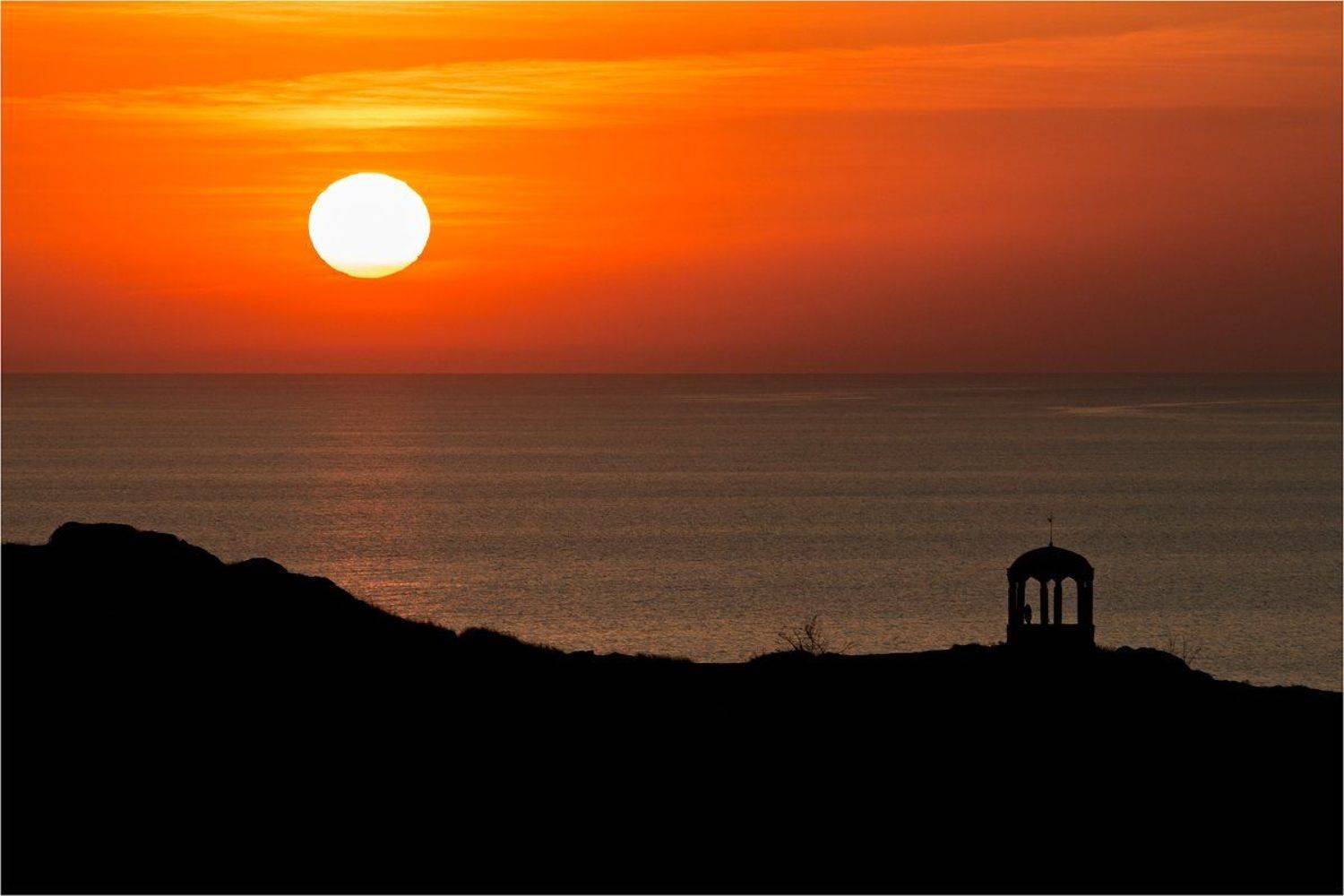 море, закат, беседка, солнце, Куликова Ирина