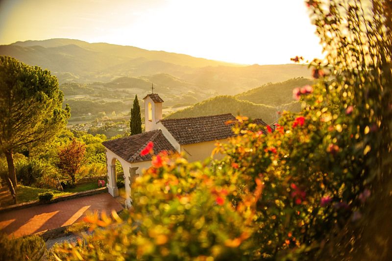 sunset, italy, church, tuscana, закат, италия, тоскана, церковь, красота  фото превью