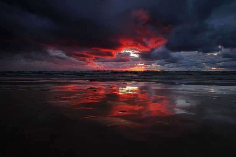sunset, landscape R E D фото превью