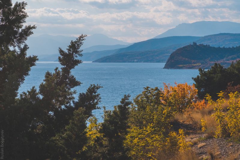 autumn, russia, sea, sunset, mountains, color, nature, sky, море, осень, горы, crimea, россия, крым *** фото превью