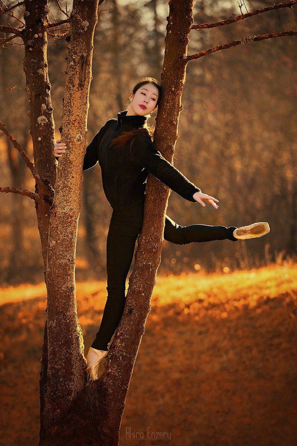 ballerina, dance, dancing, portrait, street, outdoor, осень, Enzeru Akira