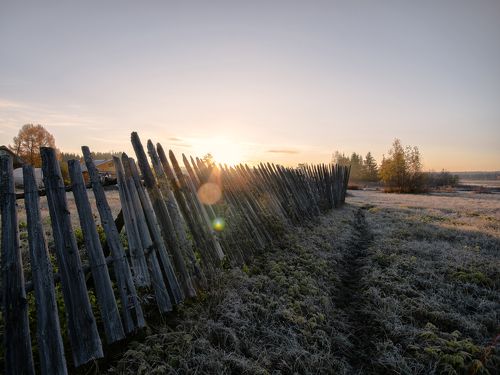 Первые лучи осеннего утра