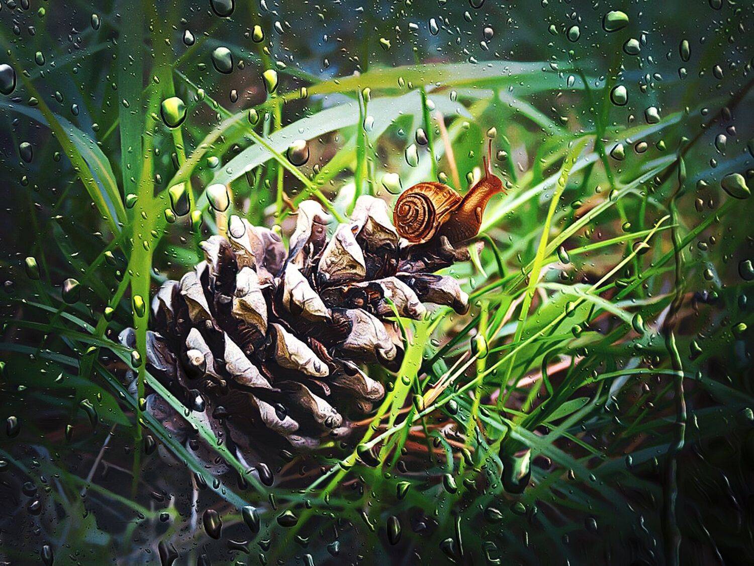 улитка, макро, лес, природа, шишка, Sergii Vidov