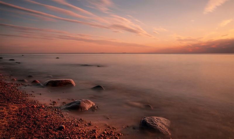 seascape,sunset,stones Sunset фото превью