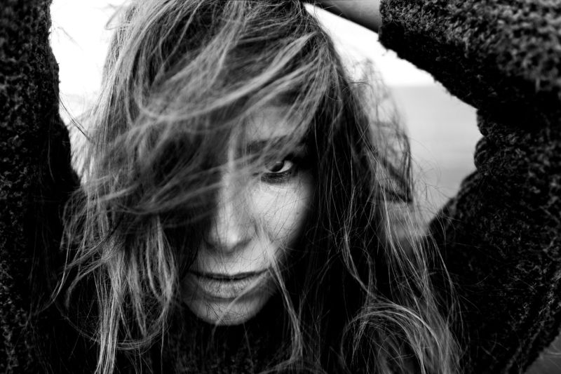 sea, girl, wind, weather, beauty, black and white, hair, beach Jenya Zzzzzzzzzz фото превью