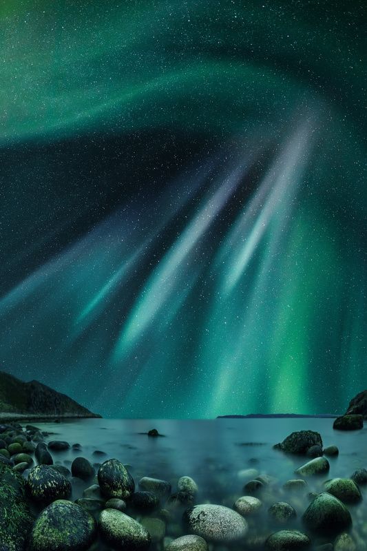 северное сияние, терибирка, мурманская область Звездное сияние фото превью