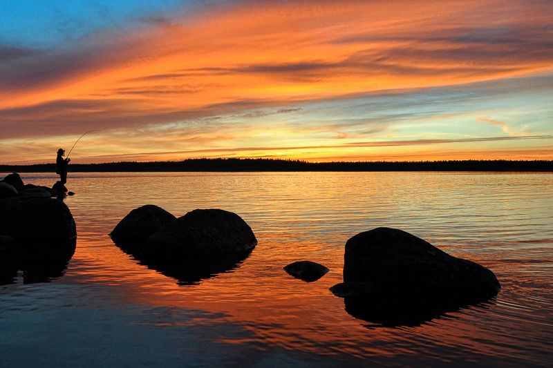 карелия, охта, озеро, камни, закат, белые, ночи, d80 Сердечная рыбалка фото превью