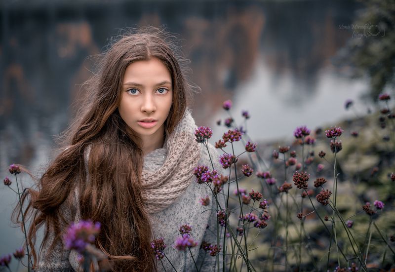 portrait, autumn, girl, teenage Girl фото превью