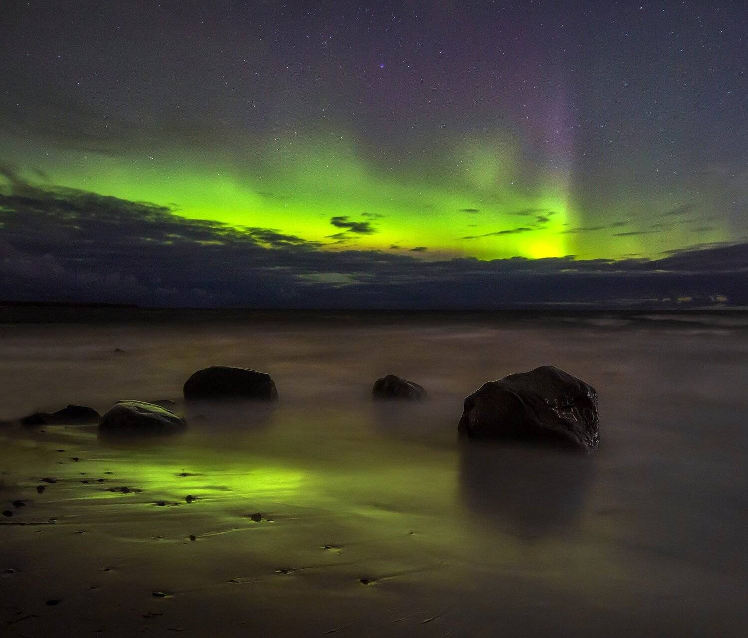 ладога, арора, северное сияние, карелия, Павел Ващенков