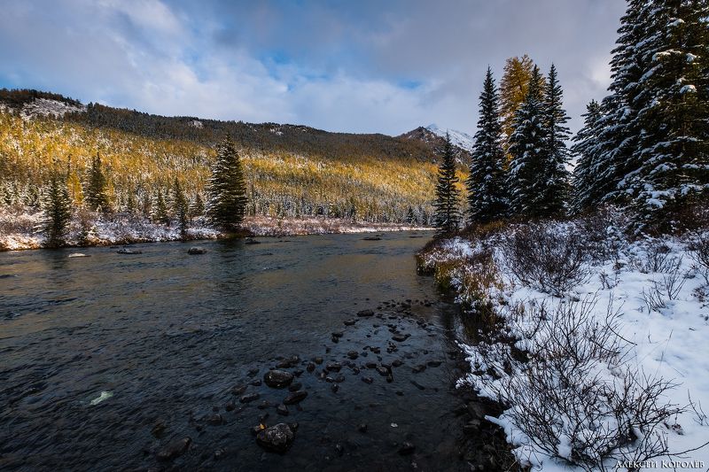 алтай, сибирь, россия, горы, река, снег, природа, пейзаж, закат, altai, siberia, russia, mountains, river, snow, nature, landscape, sunset Река Мульта 1 фото превью