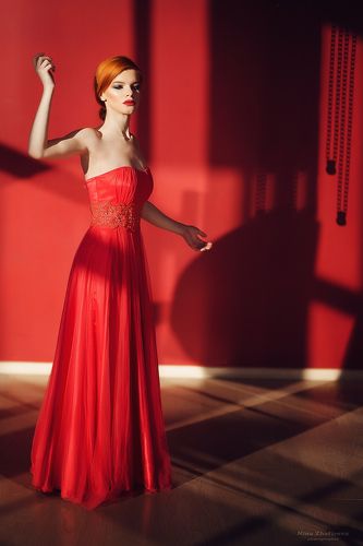 woman in red