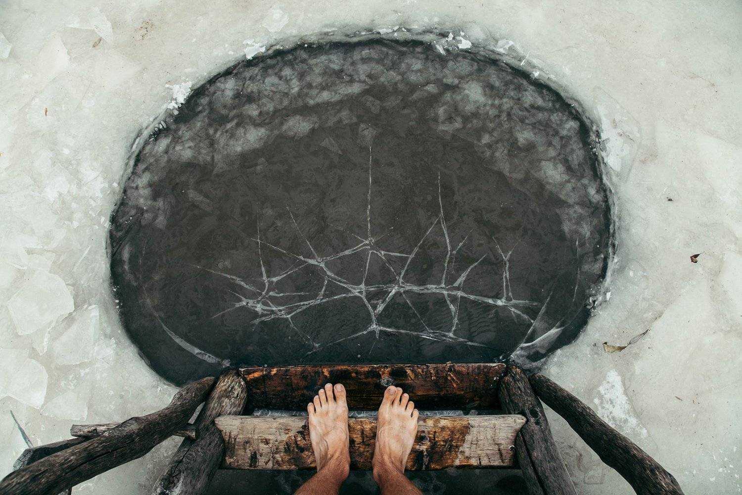 прорубь, зима, лед, снег, озеро, морж, Антон Блохин