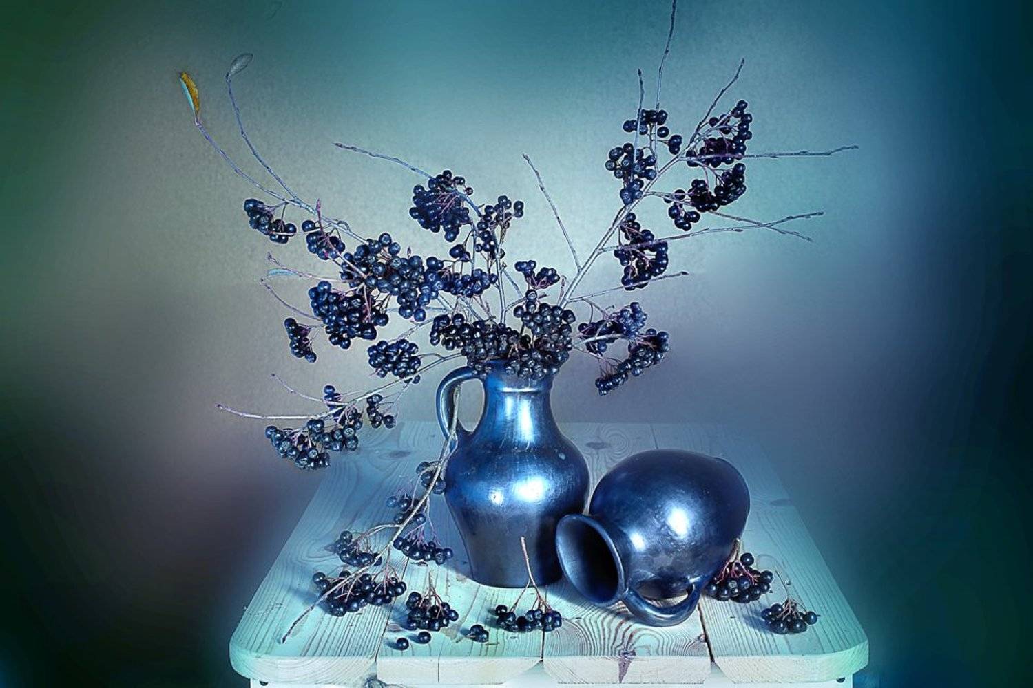 натюрморт , рябина , черноплодная , глиняные изделия ,, Вера Павлухина