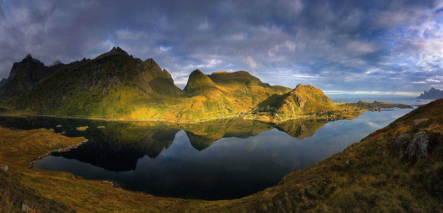 лофотены, норвегия, горы, море, фьорд, сентябрь, утро, Евгений Матюшенков
