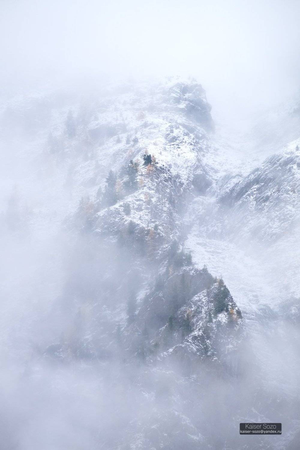 алтай, шавла, шавлинские озера, склоны, горы, туман, снег, Kaiser Sozo