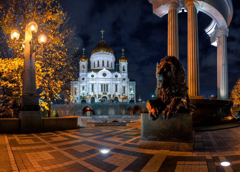 москва храм архитектура цвет вечер  / На страже ночи... / фото превью
