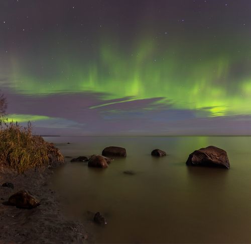 Северная ночь. 07.11.17. Ладожское озеро