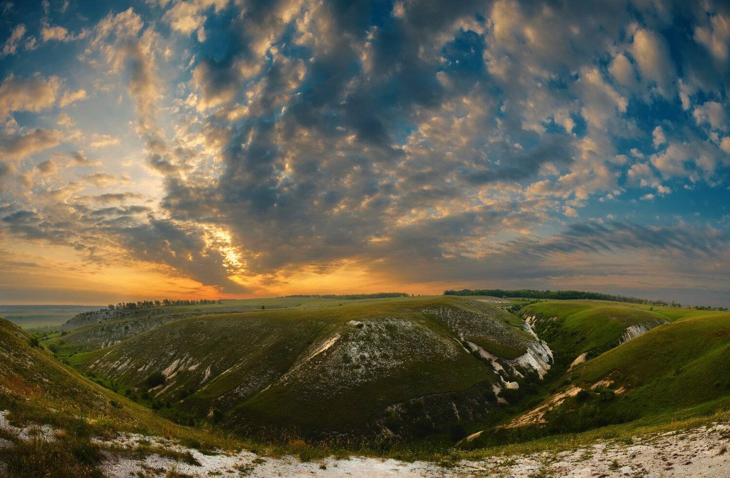 россия, воронежская область, лиски, дивногорье, заповедник, пейзаж, природа, панорама, лето, рассвет, сумерки, дон, луг, скалы, Оборотов Алексей