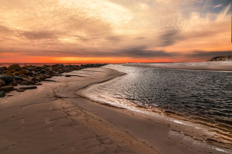 sunset,seascape,sand,sky Sunset фото превью