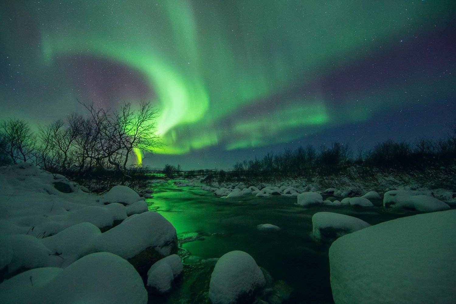 пейзаж, природа, кольский п-ов, полярное сияние, Любовь Трифонова