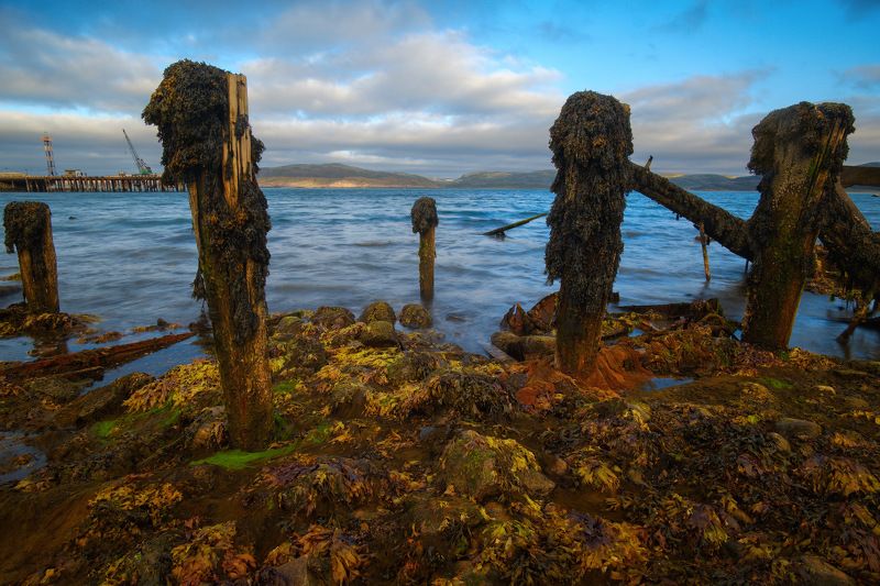 россия, кольский полуостров, север, териберка, природа, пейзаж, осень, море, закат, сумерки, вода, волна, камни, длинная выдержка Кольская акварель фото превью