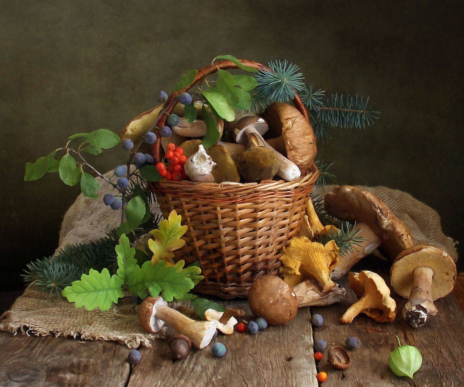 натюрморт,нрибы. ягоды, марина филатова, Марина Филатова