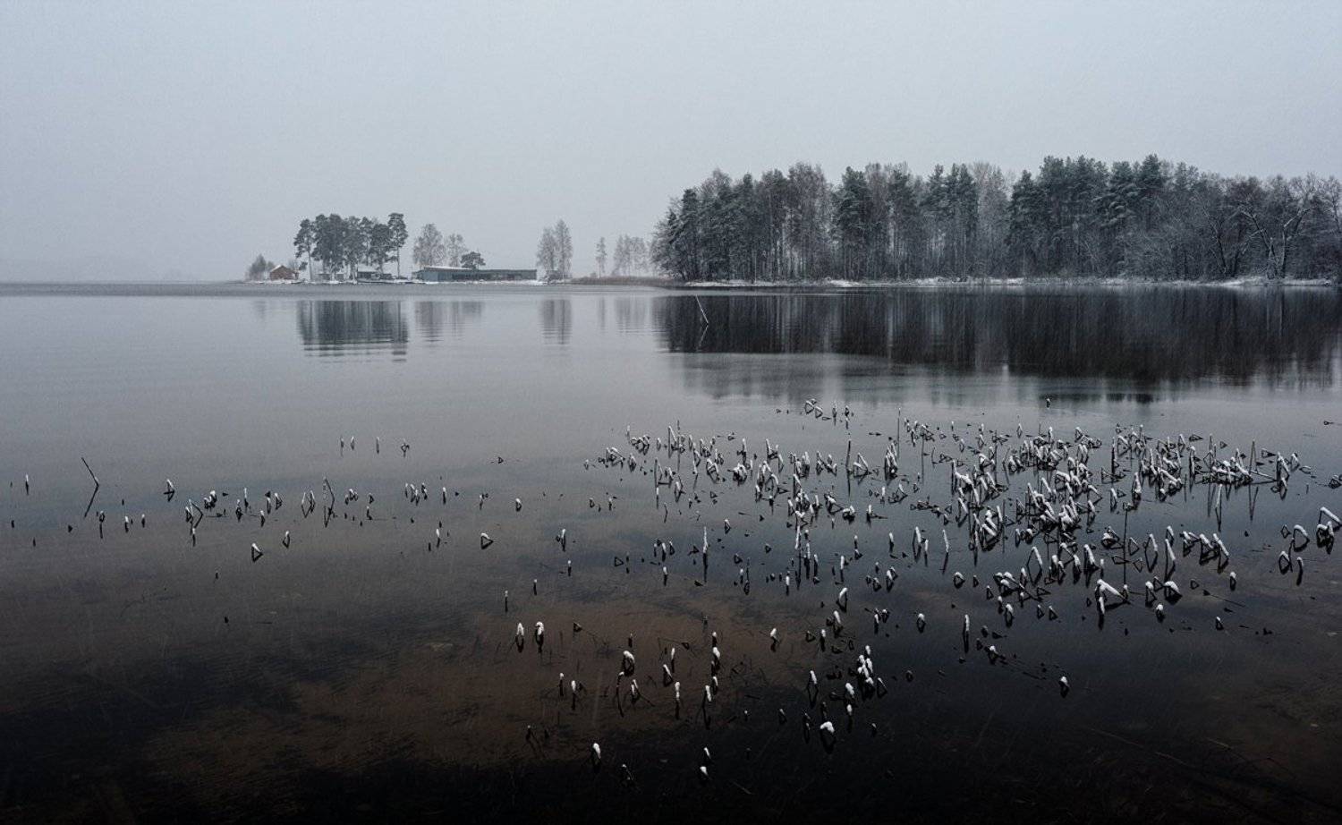 ноябрь,первоснежное,озеро,снег, Евгений Плетнев