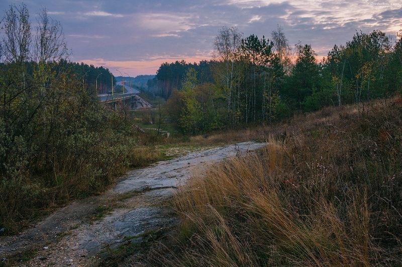 пейзаж,природа,осень,дорога,рассвет,утро, ...... фото превью
