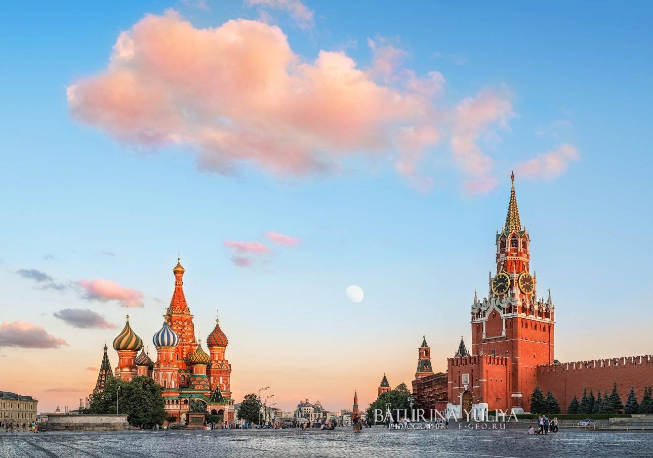 красная площадь, москва, закат, собор василия блаженного, Юлия Батурина