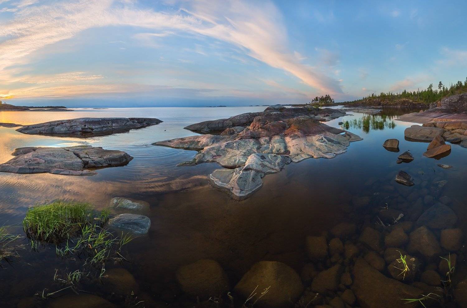 ладожское озеро, карелия, шхеры, природа, скалы, вода, остров, гранит, рассвет, облака,, Лашков Фёдор