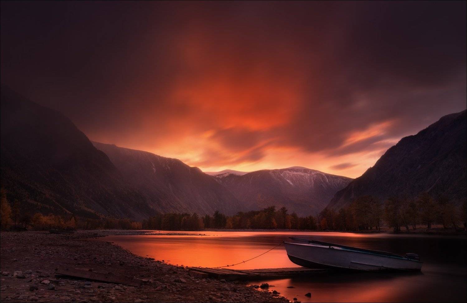 алтай, осень, река, долина, чулышман, казанка, закат, вечер,горы,, Влад Соколовский