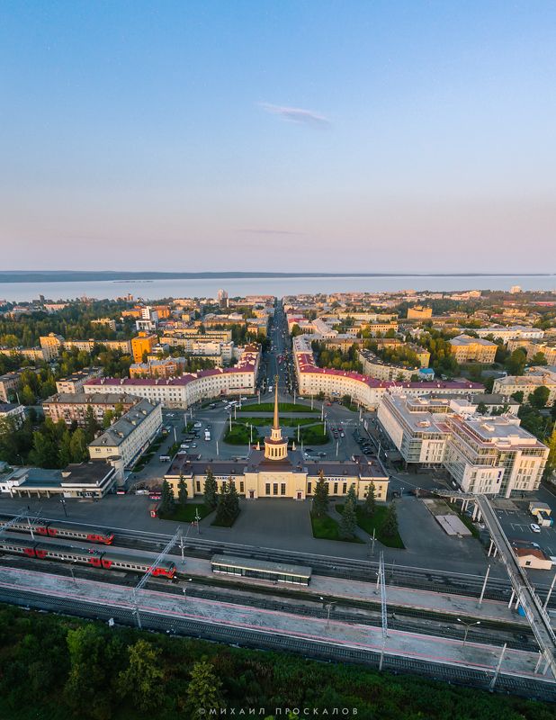 Дрон, карелия, петрозаводск, город, вид сверху Отсюда начинается Петрозаводск фото превью