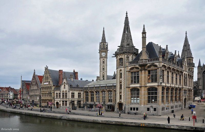 бельгия, гент, gent, graslei, река, лейе Graslei фото превью