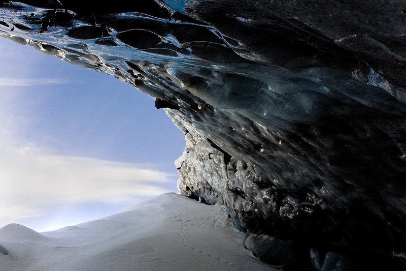 ледник, лед,  горы, алибек, домбай, грот, кавказ, зима На  краю фото превью