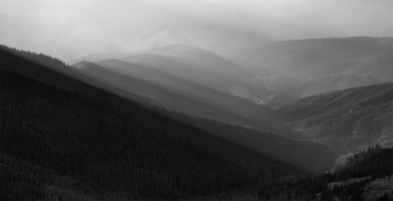 карпаты, природа, пейзаж, осень, чб, панорама, горы, утро, туман *** фото превью