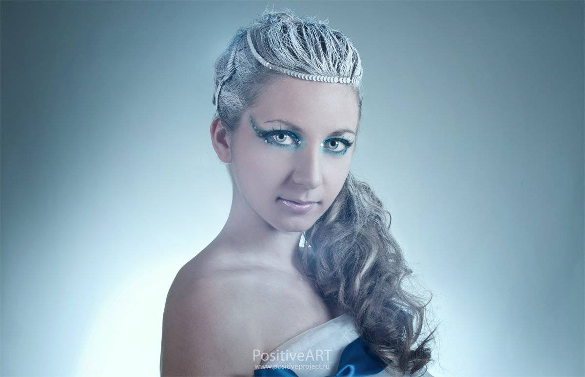 девушка, портрет, глаза, зима, снежная, принцесса, студия, Мария Мальгина