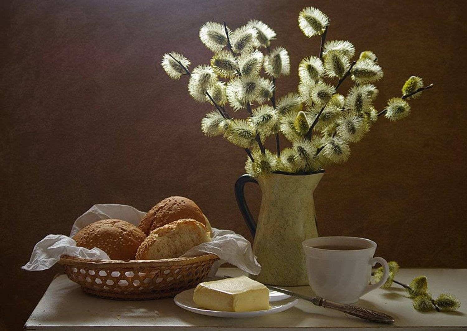 верба, масло, булочки, утро, Ulia Tellez