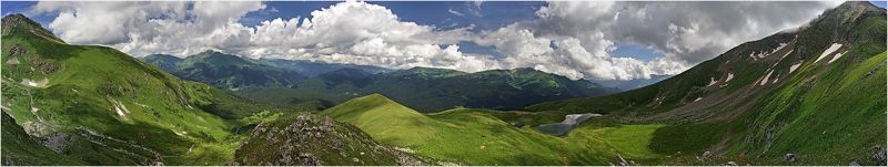 алоус, озеро, горы, кавказ, заповедник, чертовы ворота, ачешбоки, перевал, вершина, панорама, облака Алоус фото превью