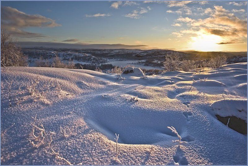 сопки, кольский, снег, солнце, лучи, ноябрь В последних лучах... фото превью