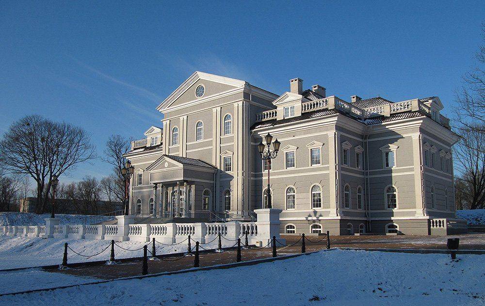 зима, усадьба, White