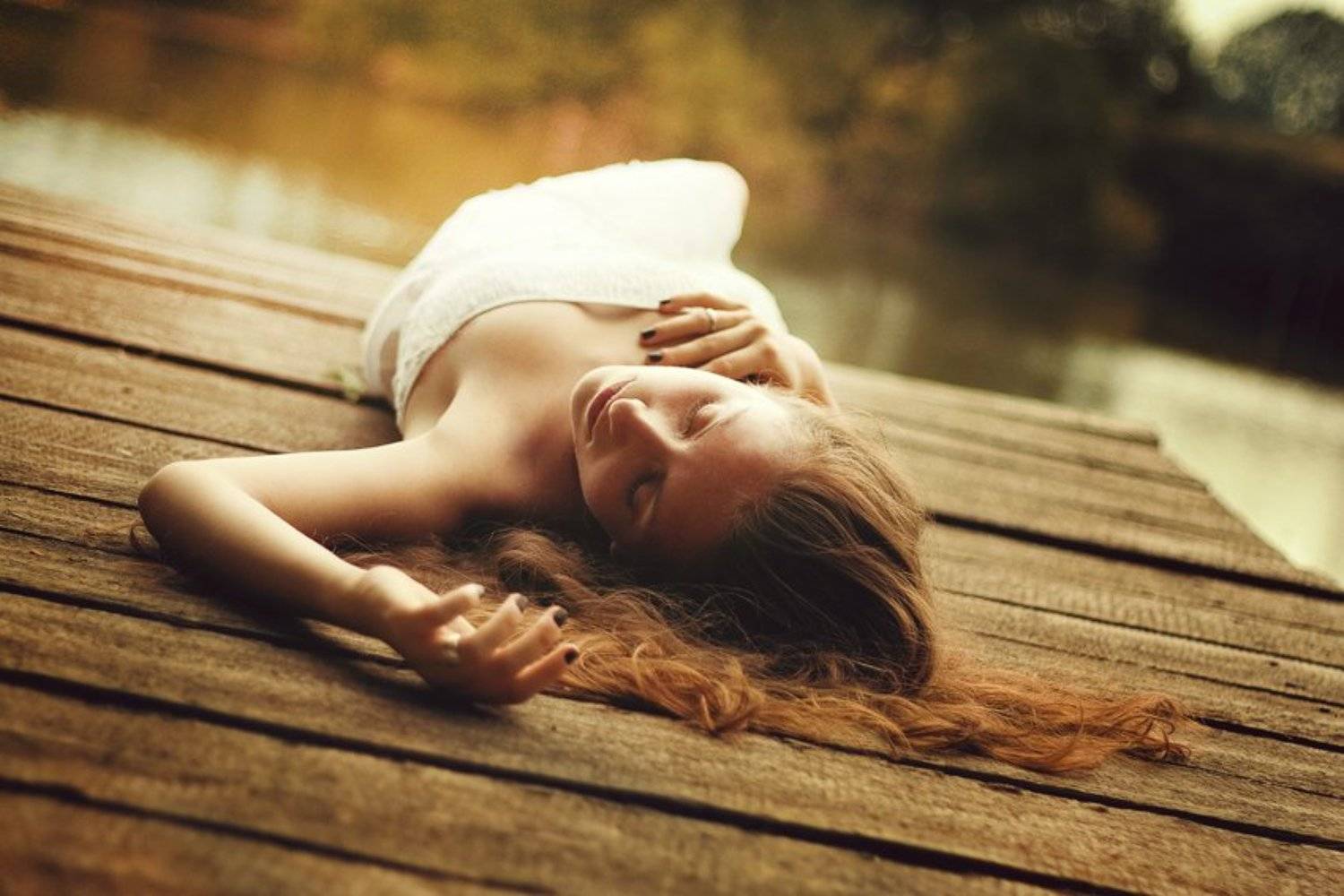 девушка, лето, мостик вода пруд, Артур Сарибекян