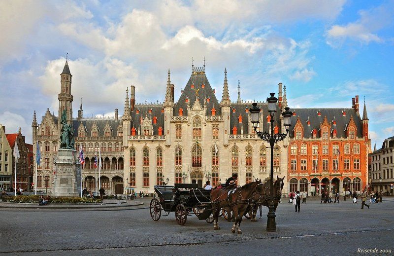 бельгия, брюгге, площадь, markt Площадь Markt. Ранний вечер фото превью
