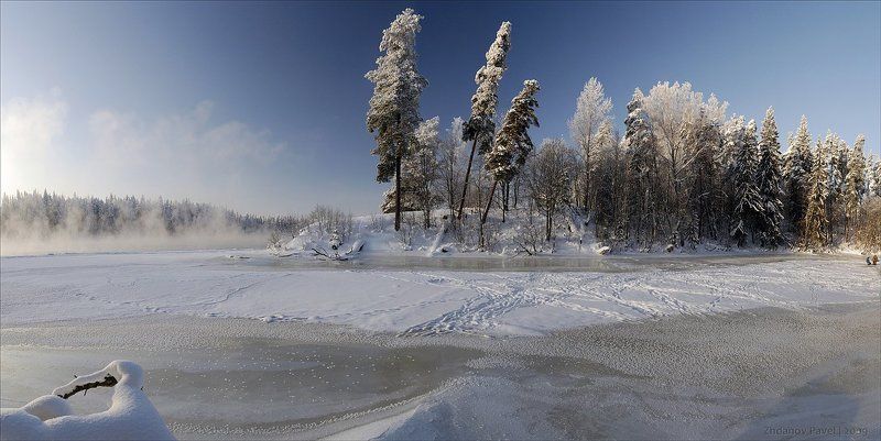 Frosty winter panorama. фото превью