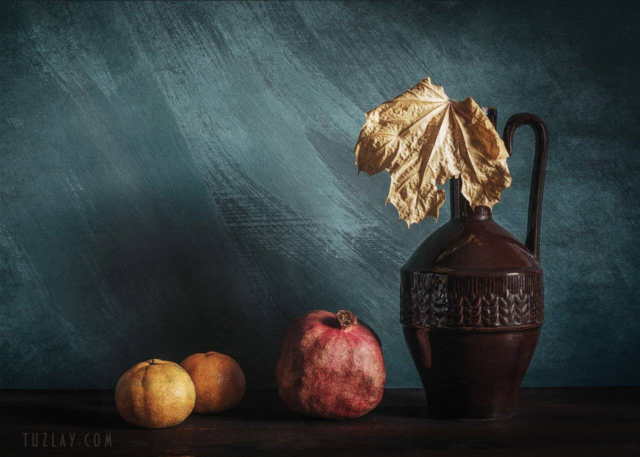гранат, мандарины, кувшин, Владимир Тузлай