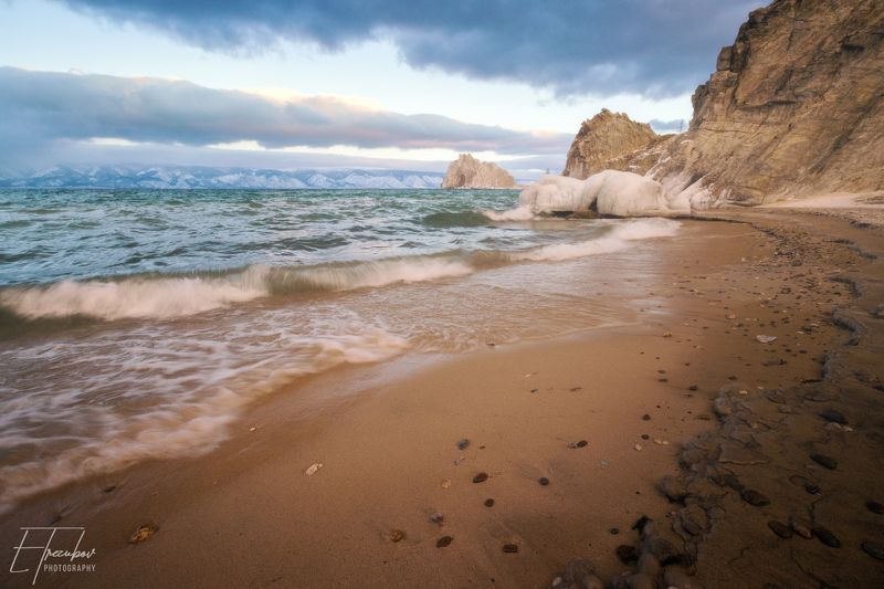 байкал, шторм, рассвет, ольхон, хужир, иркутск, шаманка, бурхан, волны Байкал сопротивляется зиме! фото превью